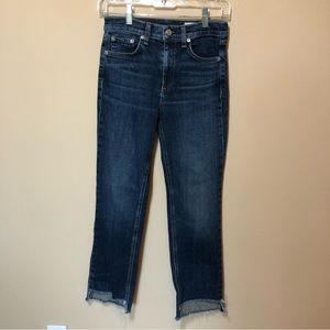 🐱Rag and bone high rise stove pipe Ryan slim fit ankle denim jeans step hem